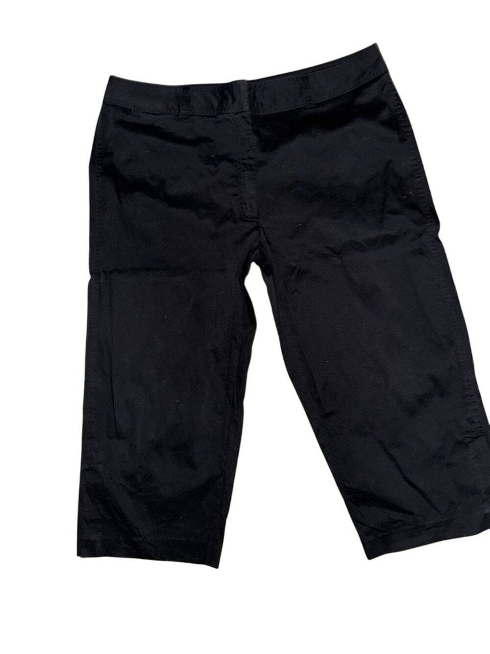 Avenue Womens Black Stretch Capri Pants Size 16 97% Cotton 3% Spandex
